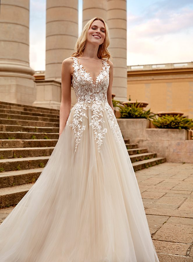 Suknia ślubna EB0159B  - Ellebeline - kolor Nude - rozmiar 36, 38 - Salon Le Mariage
