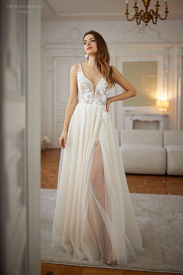 Suknia ślubna Hope  - Herms - kolor Iv/Lt.gold - rozmiar 38 - Salon Le Mariage