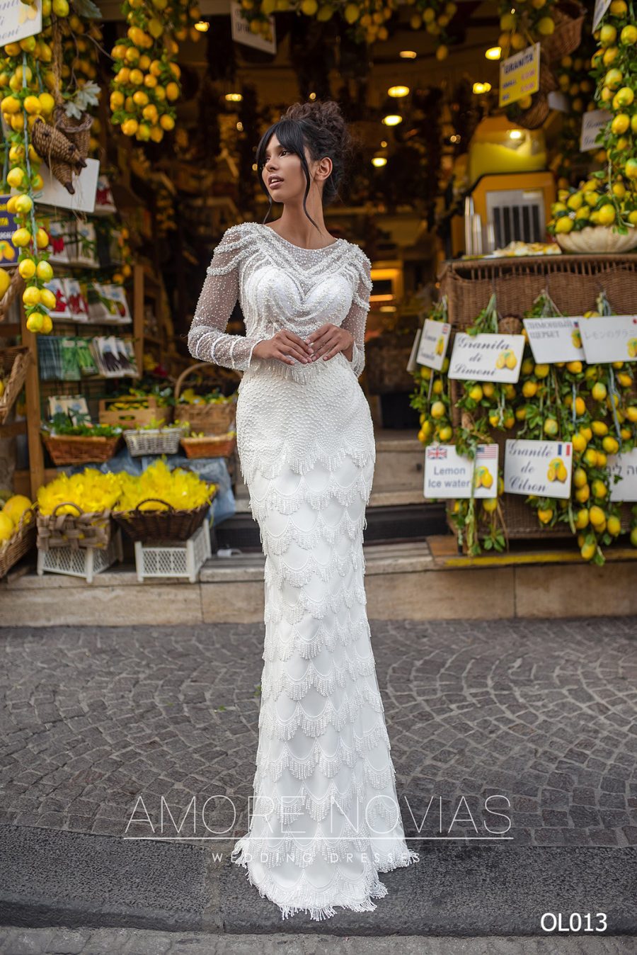 Suknia ślubna ol013  - Amorenovias - kolor smietankowa biel - rozmiar 38 - Salon Le Mariage