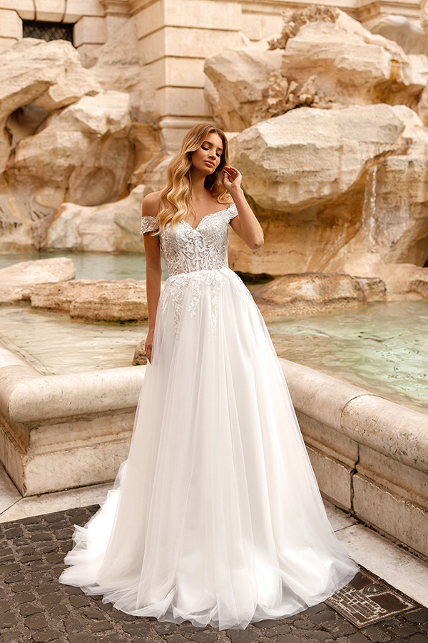 Suknia ślubna EB 0083  - Ellebeline - kolor Ivory - rozmiar 36, 38 - Salon Le Mariage