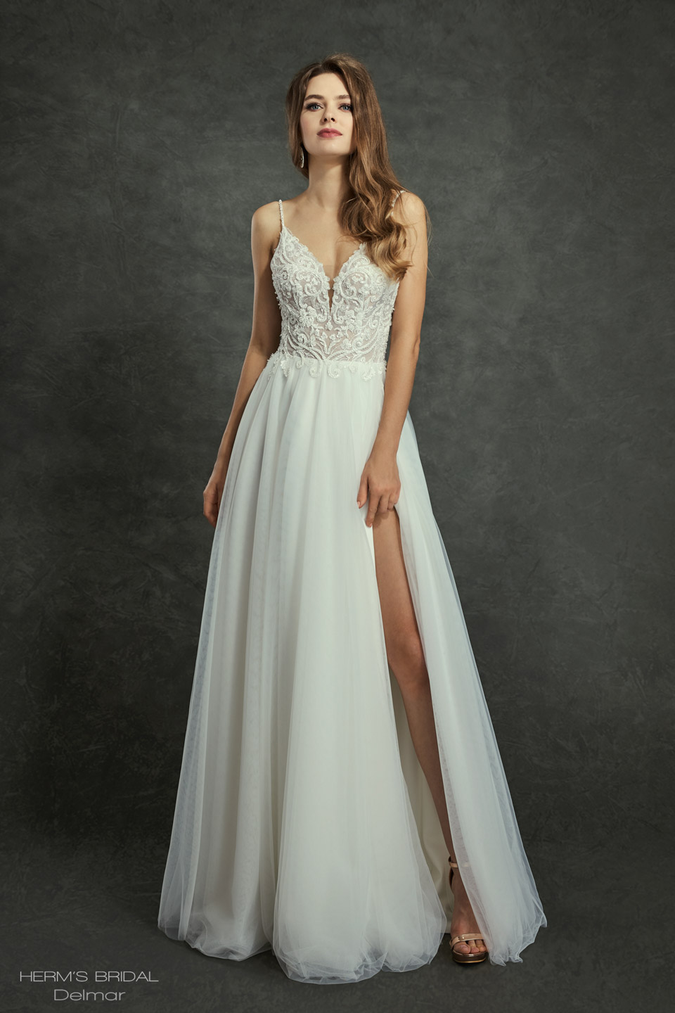 Suknia ślubna Delmar  - Herms - kolor Dw Nude - rozmiar 38 - Salon Le Mariage