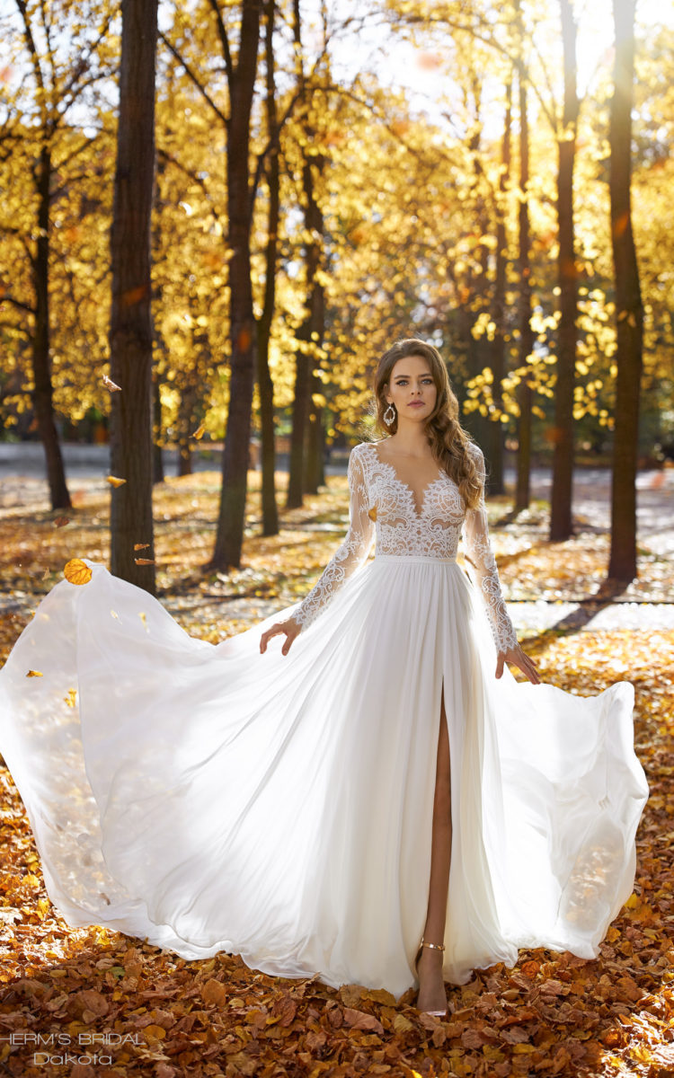 Suknia ślubna Dakota  - Herms - kolor Ekri - rozmiar 38 - Salon Le Mariage